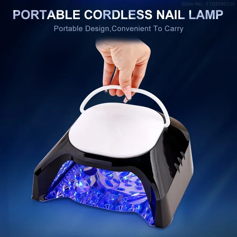 Lámpara LED UV recargable para uñas, secador de uñas inalámbrico de mano para esmalte de Gel, herramientas de manicura profesionales para el hogar, 86W