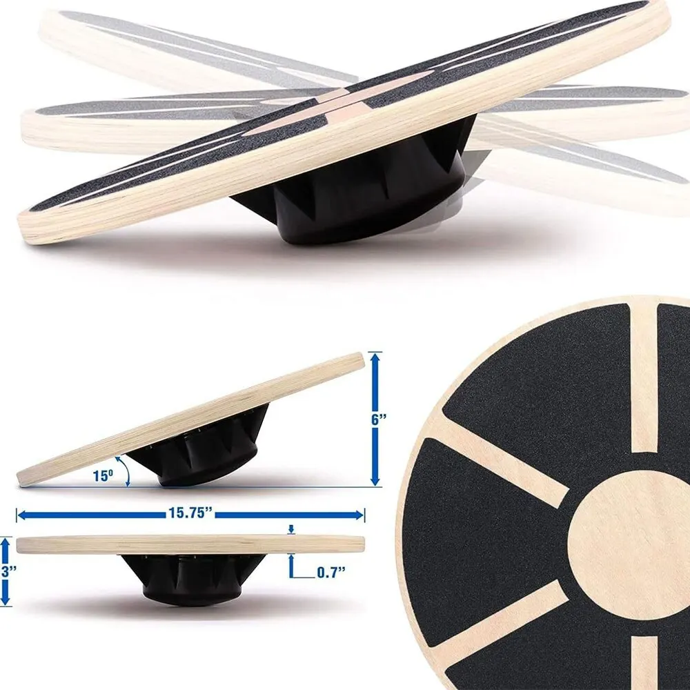 Wooden balance board fitness balance plate, non-slip multifunctional yoga lumbar balance board, fitness equipment.