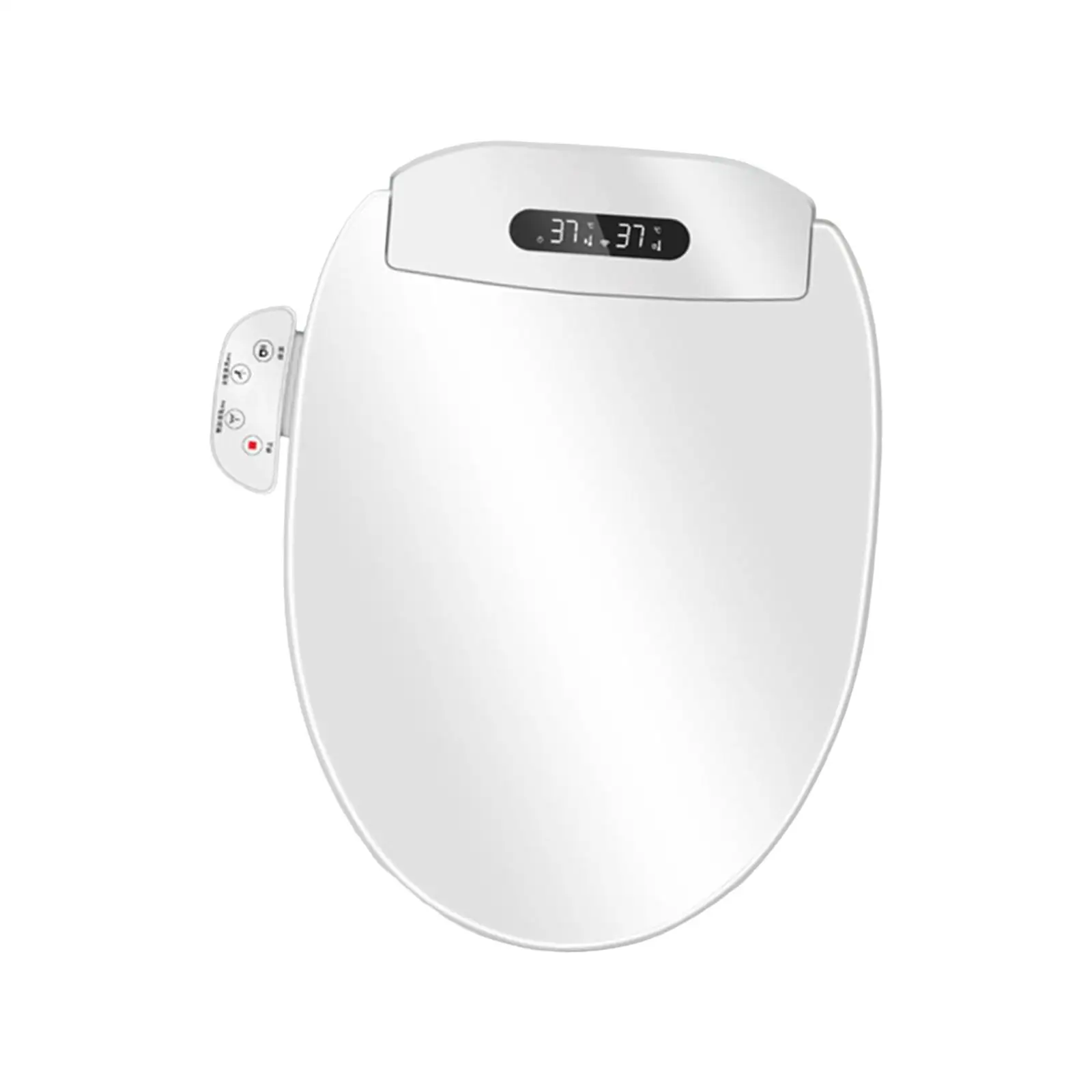 Bidet Toilet Seat Soft Feminine Wash Panel Buttons Warm Water Silent Slow Drop Adjustable Heated Toilet Seat for Hotel Washroom