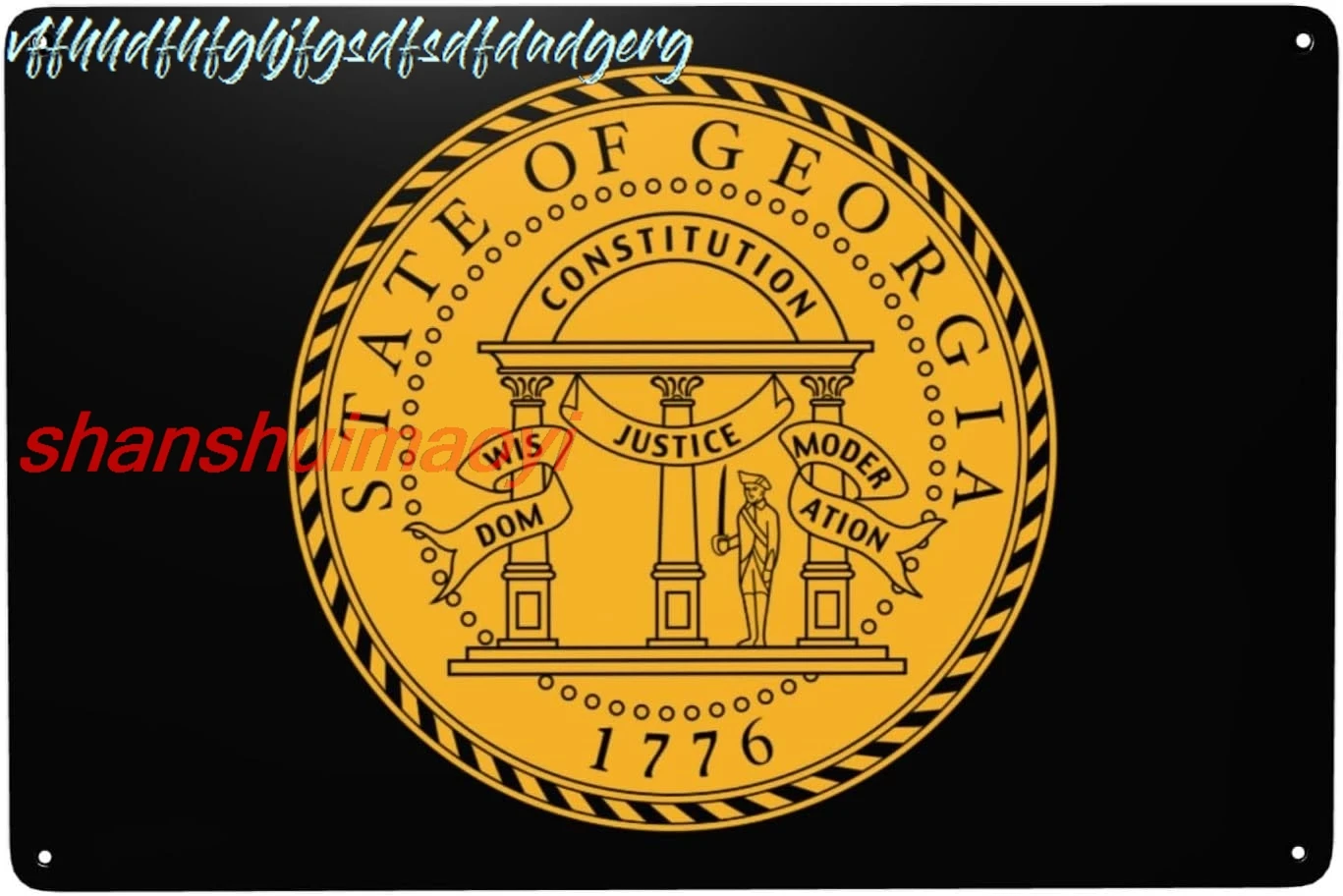 Seal of Georgia Tin Signs 8x12 Inch Funny Vintage Metal Sign For Bar Cave Garage Home Wall Decor sign