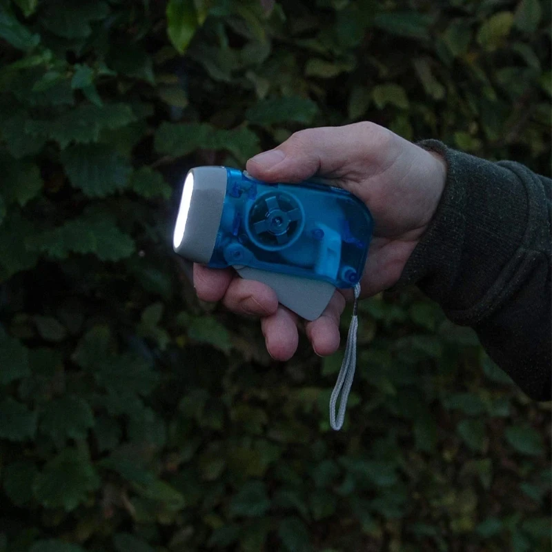 Mini Hand Press Dynamo LED Flashlight Lantern, Self-Charging Emergency Hand Torch Lamp Household Outdoor Lighting