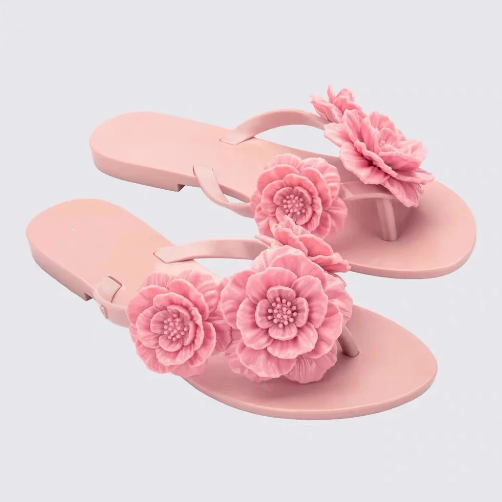 Harmonic Studs Women Jelly Shoes Flip Flop 2024 Summer New Women Flat Slippers Jelly Sandals Female Jelly Shoes