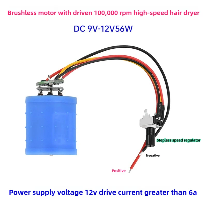 

DC 12V 24V 8.4V Ultra-high-speed BLDC three-phase brushless motor 100000RPM with CNC driver aluminum alloy impeller fan