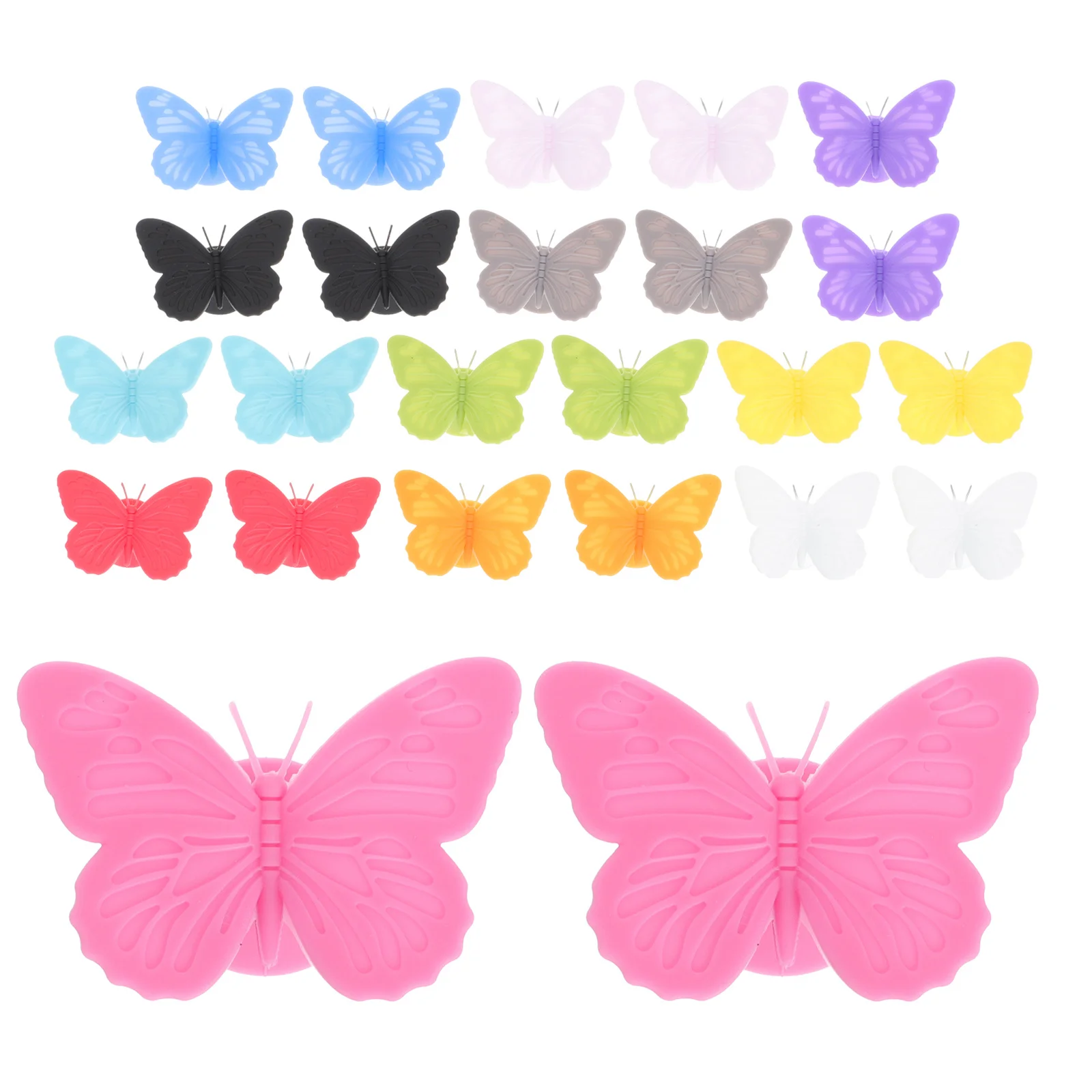 

24Pcs Silicone Drink Markers Butterfly Glass Tags Suction Cup Labels for Organizing Beverages At Weddings Parties Gatherings