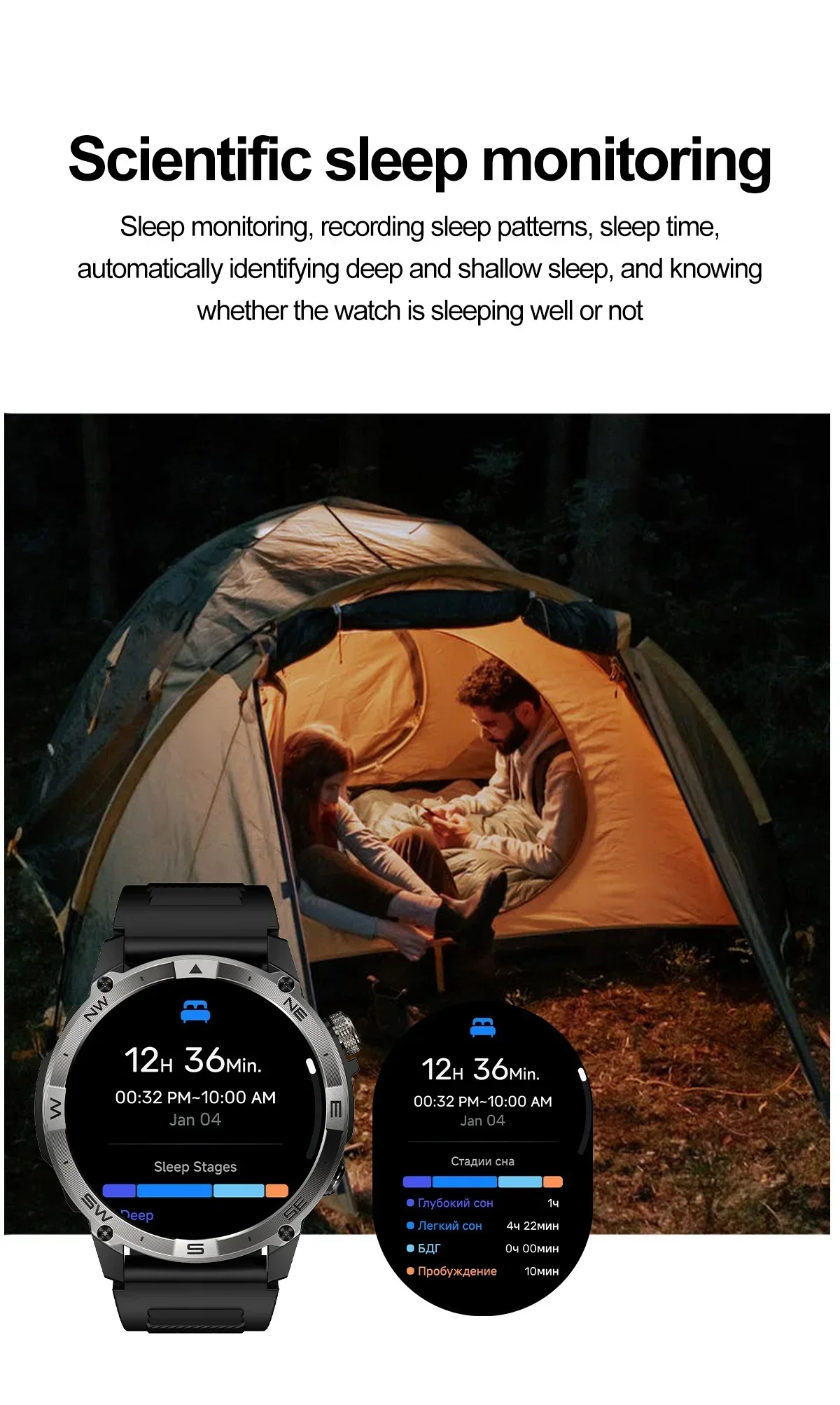 VWAR T-Rex 3 PRO Militärische IP68 Wasserdichte Smartwatch für Herren, Outdoor-Fitness-Tracker, Bluetooth-Anruf, Eingebautes GPS, Sport-Smartwatch – Detail 19