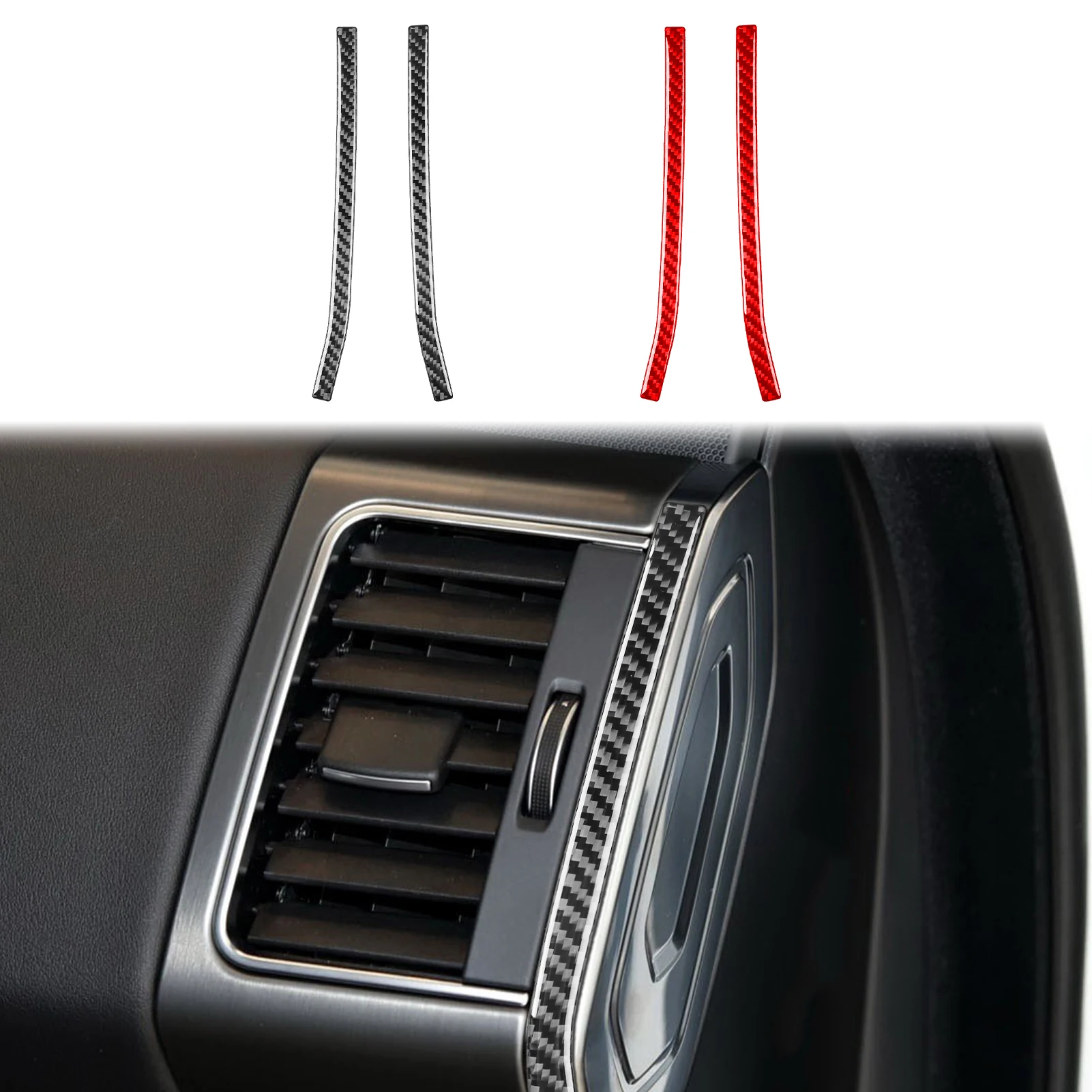For Land Rover Range Rover/Sport 2014-2017 Car Interior Trim Accessories Real Soft Carbon Fiber Stickers Dual side vents Trim