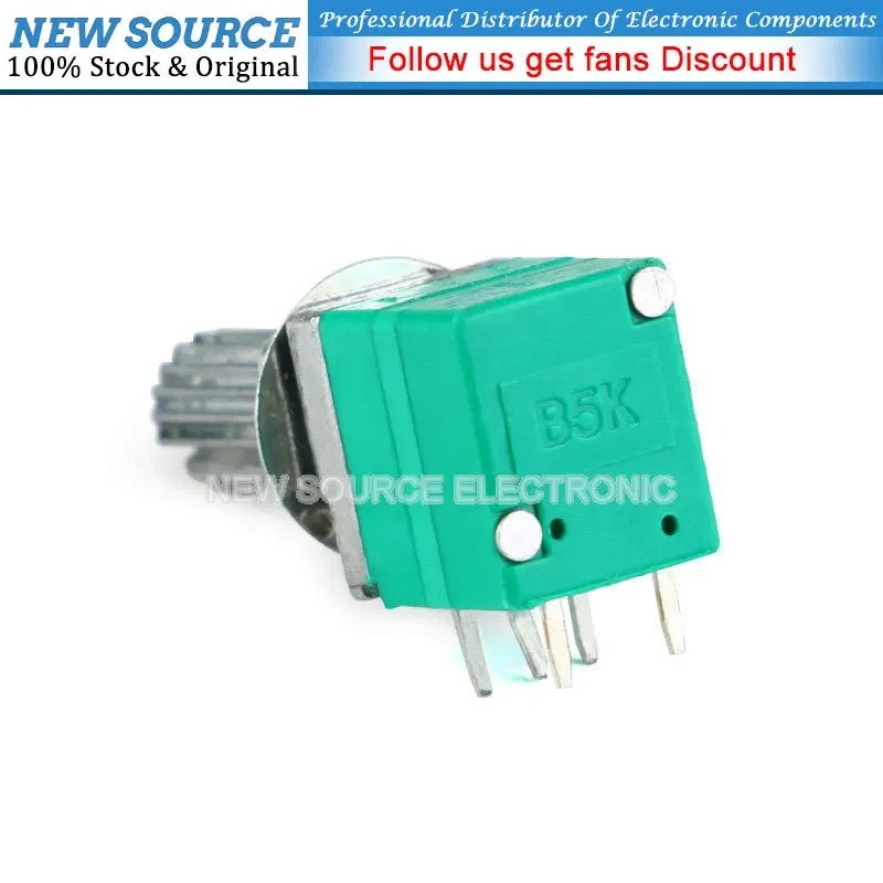 5pcs RK097G 5K 10K 20K 50K 100K 500K B5K with a Switch Audio 6pin Shaft 15mm Amplifier Sealing Potentiometer NewSource