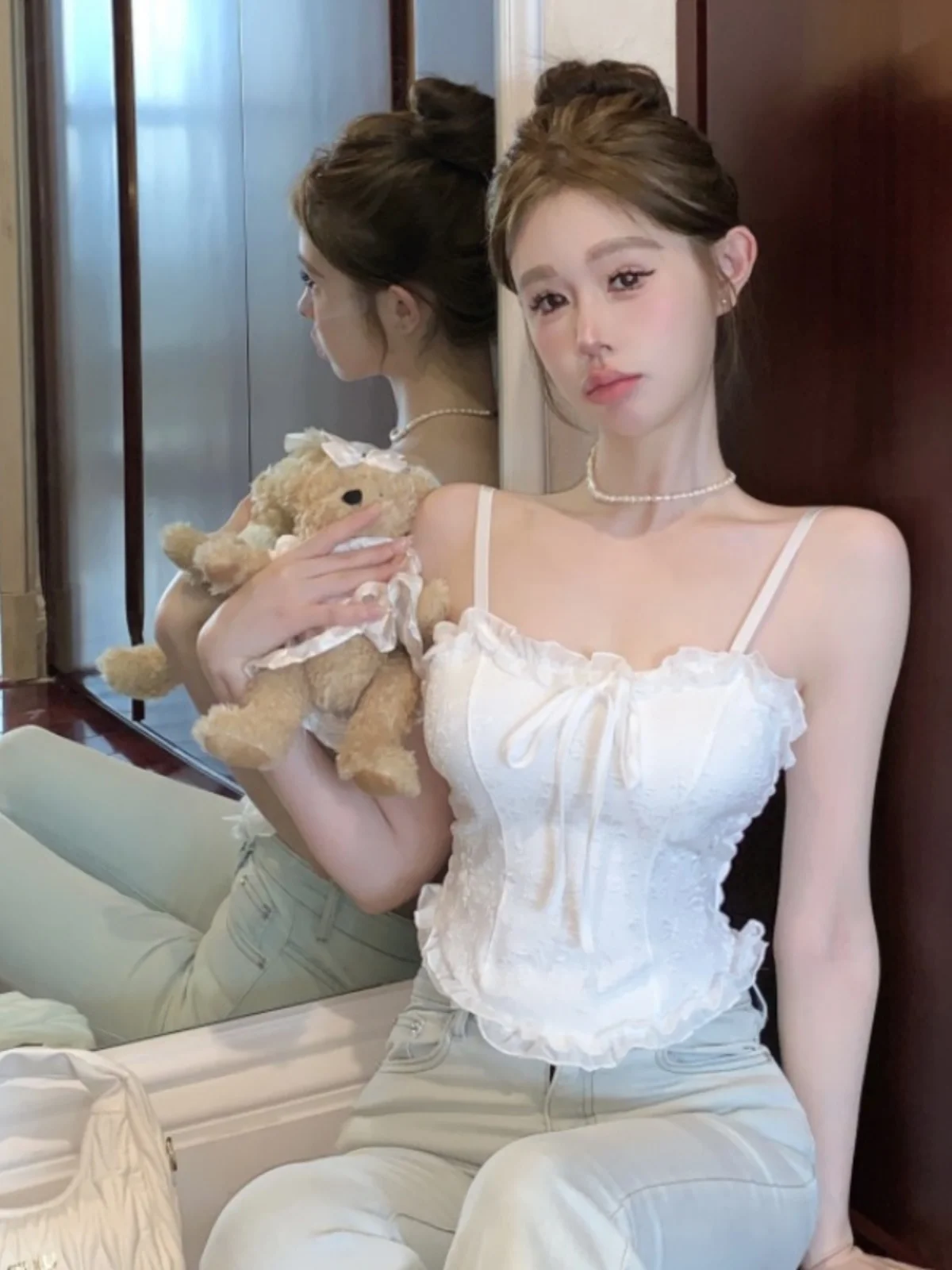 Top de Verão com Detalhes em Renda e Bordado Floral para Mulheres, Estilo Ba-Piece, Ideal para Atividades ao Ar Livre