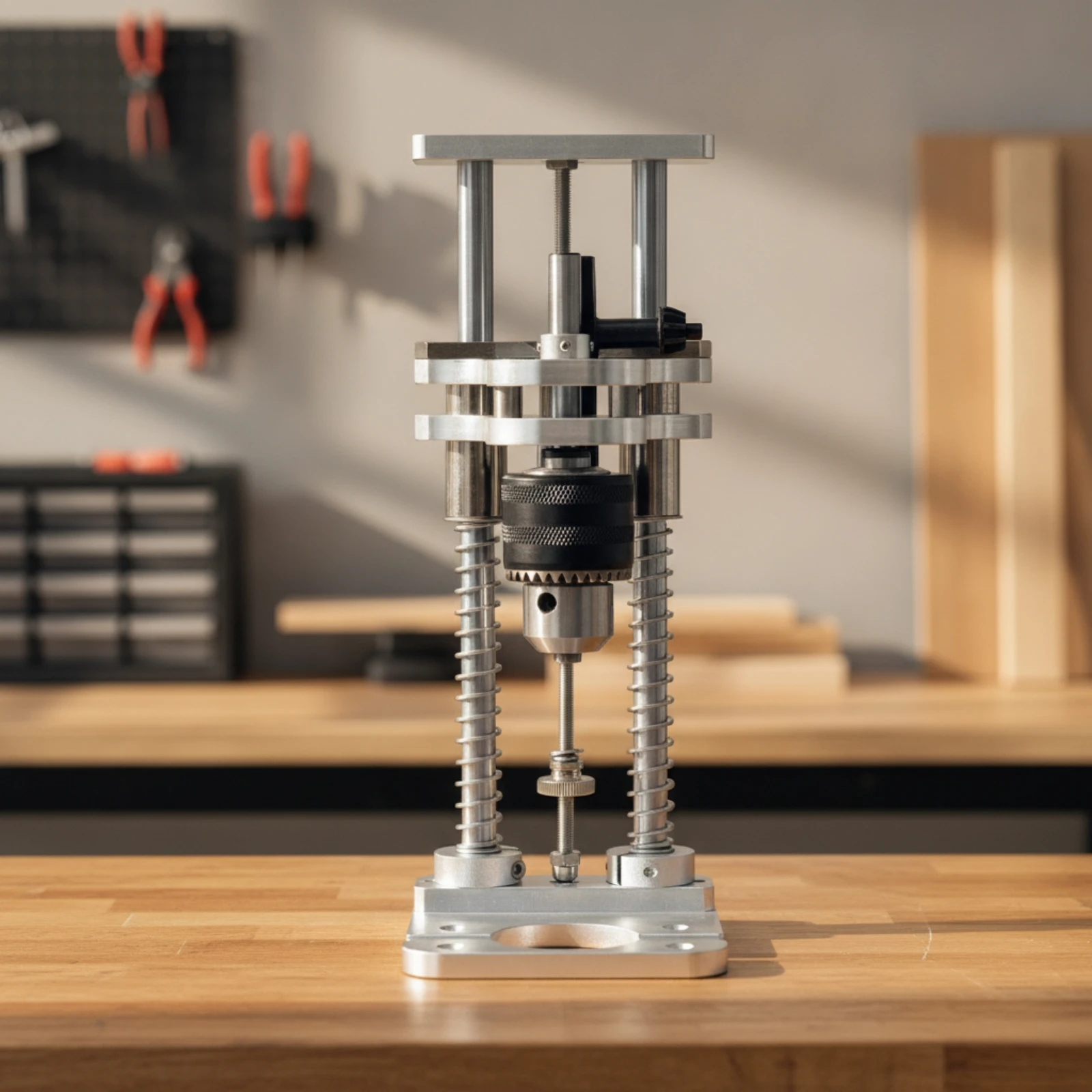 Metal Vertical Drill Stand Long-Lasting Handheld Drill Guide Stand Tool Easy to Install Heavy-Duty for Home Workshop Users