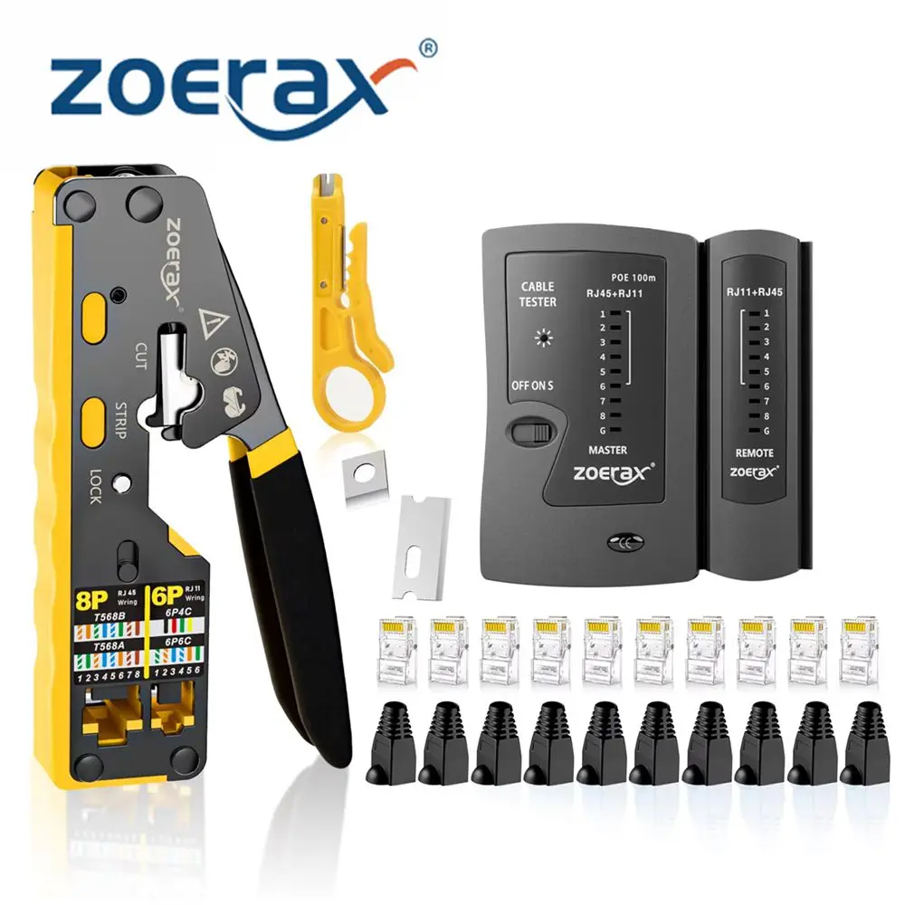 kit-de-crimpagem-passante-rj45-zoerax-ferramenta-de-crimpagem-cat5e-cat6-com-10-conectores-8p8c-cat5e-cat6-testador-poe-lan-para-fiacao-rj45-rj11