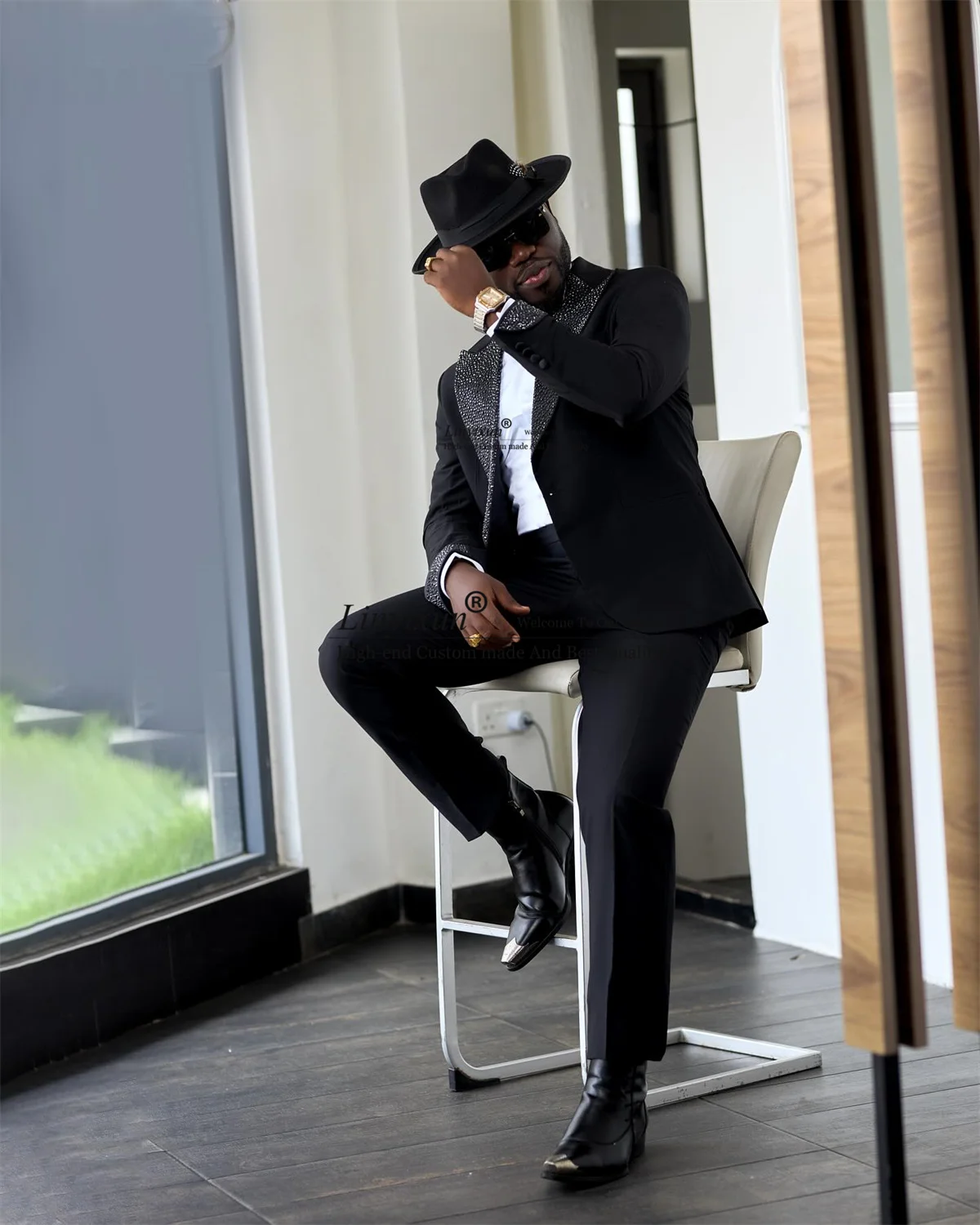 

Мужской костюм с блестками и вышивкой бриллиантами по индивидуальному заказу, тонкий мужской пиджак для жениха, пиджаки для выпускного вечера, комплекты из 2 предметов, смокинг для свадебной вечеринки, ropa hombre