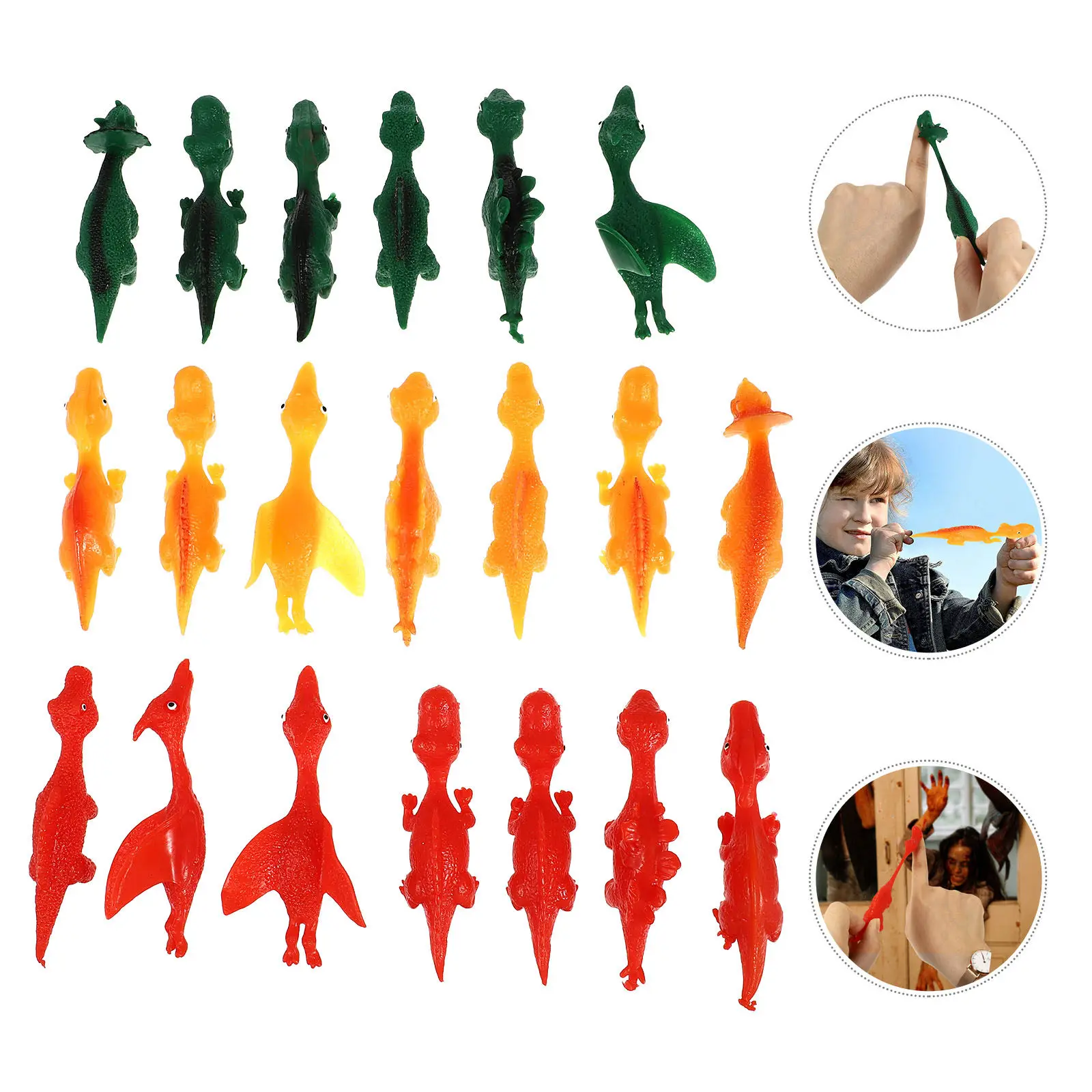 

20 Pcs Stretchy Toy Interactive Finger Toys Dinosaur Party Bag Sling Shots Funny Small Action