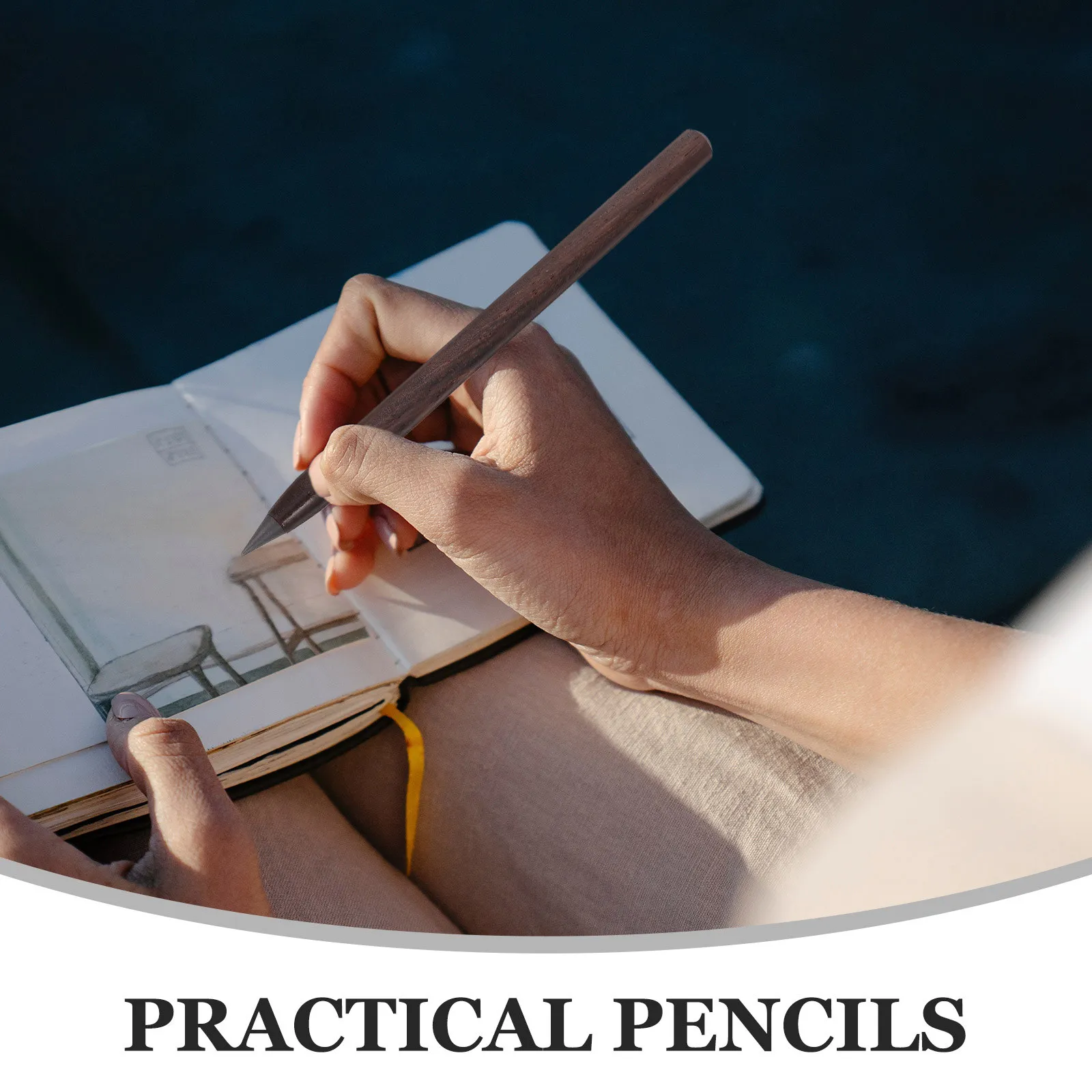 8Pcs Eternal Inkless Pencils Wood Metal Tip Refillable No Sharpening Required Sketching Writing Office School Supplies - view 4