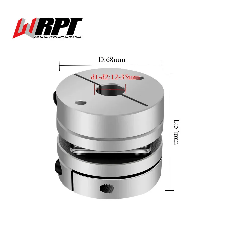 Single Diaphragm Elastic Coupling High Torque Aluminum Alloy Coupling Encoder Motor Connection Can Be Keyed DWQ-68x54 CNC Parts