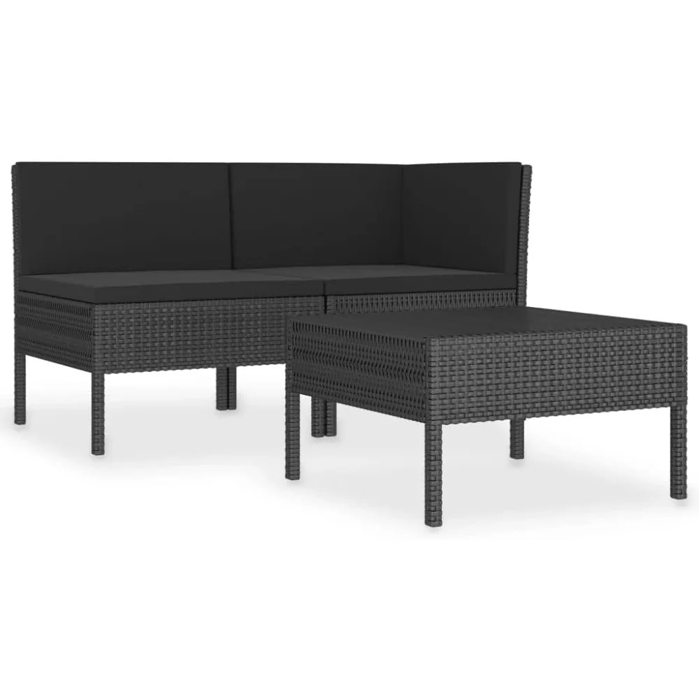 

Courtyard Furniture Set 3-piece, Courtyard Dialogue Set with Cushion, Sofa with Coffee Table for Garden Users