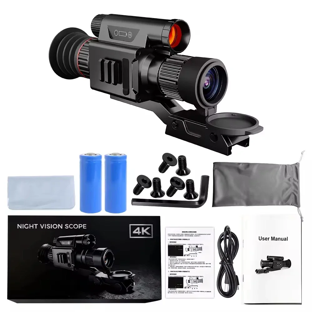 4K Digital Night Vision Monocular Full HD Night Vision Camera 4X Zoom Support PIP Video Rec IP56 3 Display Modes