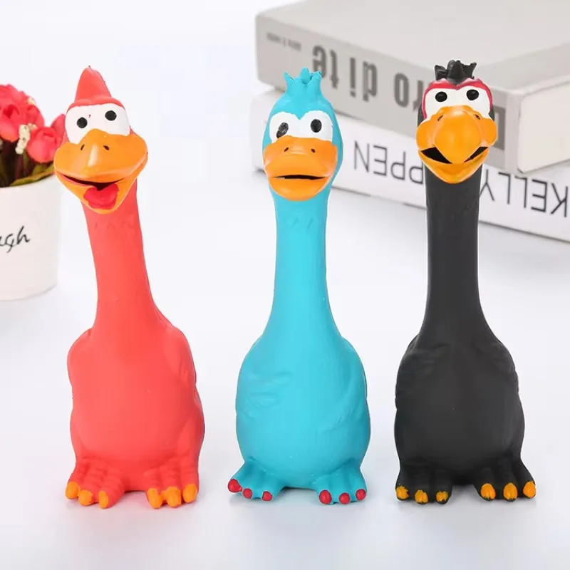 Pets Dog Toys Screaming Chicken Squeeze Sound Toy Rubber Pig Duck Squeaky Chew Bite Resistant Toy Puppy Training Interactive