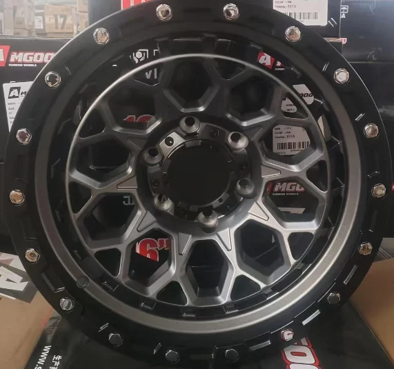 17 Inch Beadlock Off Road Alloy Wheels Black/Gunmetal/Bronze Mesh/Hexagon Style Multiple PCD 4x4 Pickup SUV Rims
