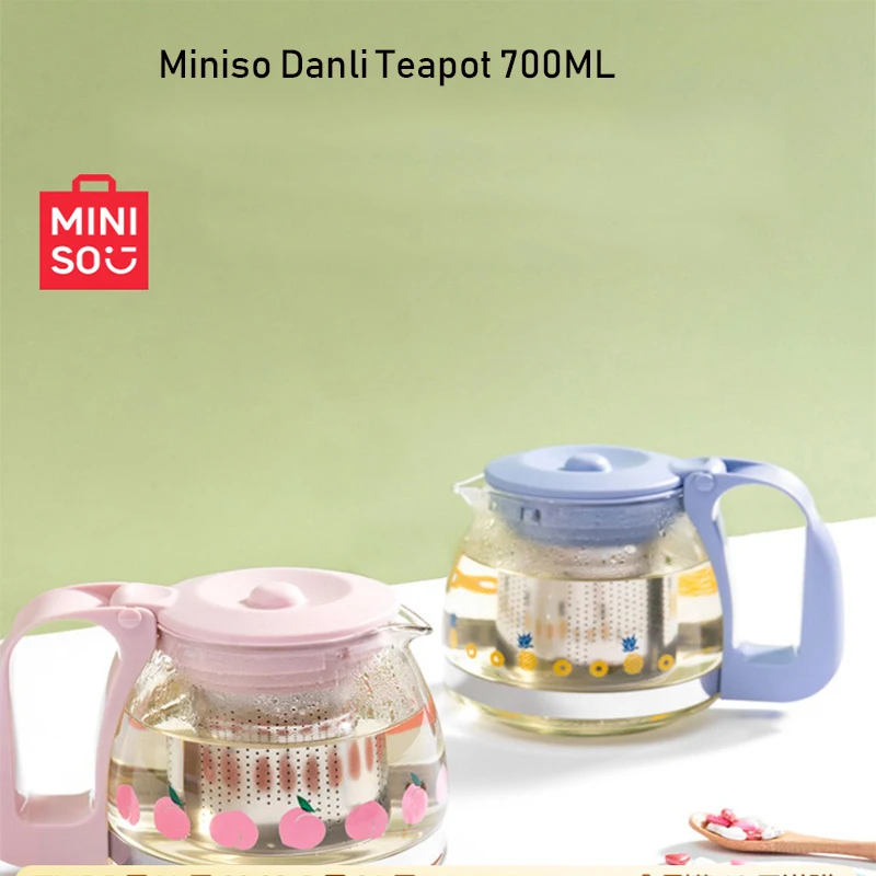 

Kawaii MINISO Teapot 700ml Glass Kettle Danli Teapot Household Tea Set Filter Fruit Teapot