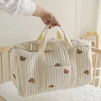 Sac de maternité ours pour maman, sac à couches pour bébé, organisateur de couches pour poussette, fourre-tout Portable pour bagages, sacoche à langer de voyage 1