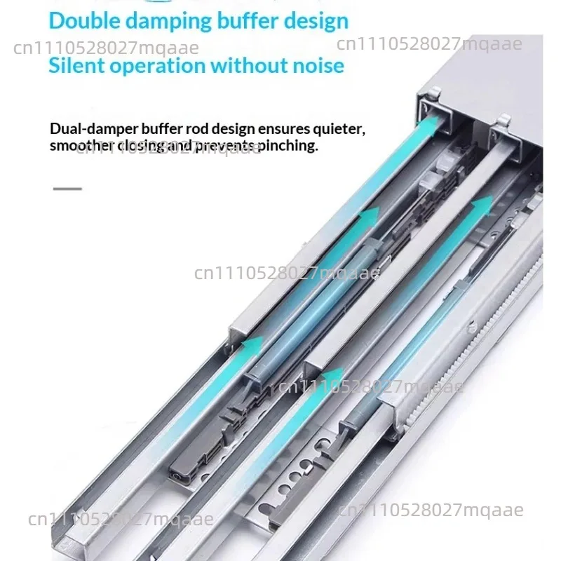 22In Up&Down Cabinet Track Max Load 100KG Wardrobe Slide Rails Heavy Duty Side Mounted Cabinet Sliding Rail Hydraulic Guide Rail