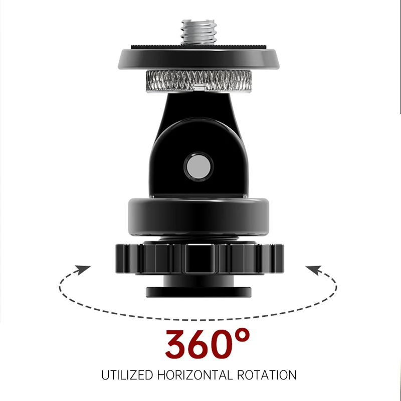 Universal Portable 360 Panoramic Hot Shoe ball head Monitor Base Mount Bracket Holder for DSLR Cameras LED Video Lights