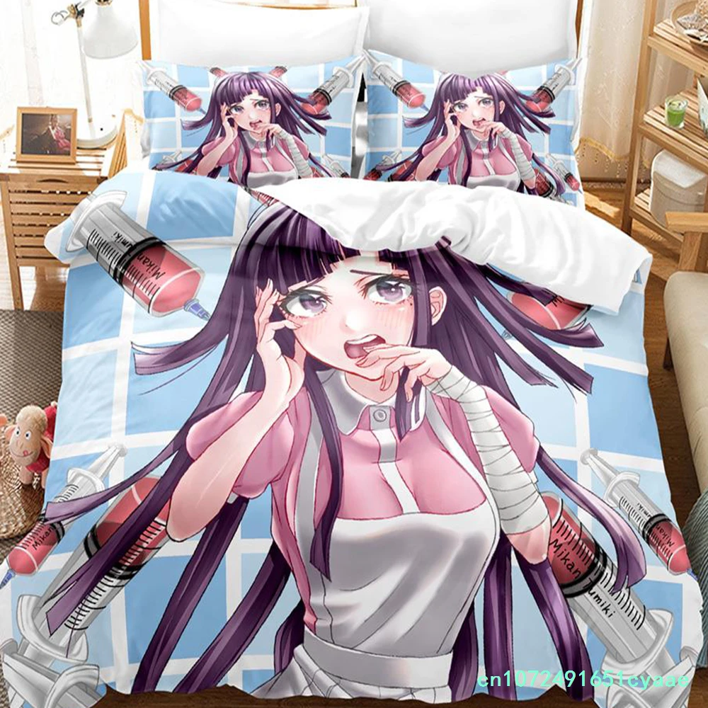 ダンガンロンパ-v3-寝具セット漫画アニメ-3-点セット大人子供寝室布団カバーセット-y2k-女の子掛け布団寝具セット