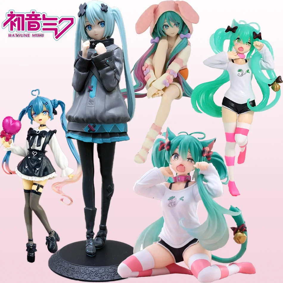 

5 стилей, аниме Hatsune Miku X Cinnamoroll, фигурка аниме, периферийные коллекционные модели, декоративные украшения для стола, детские кавайные игрушки