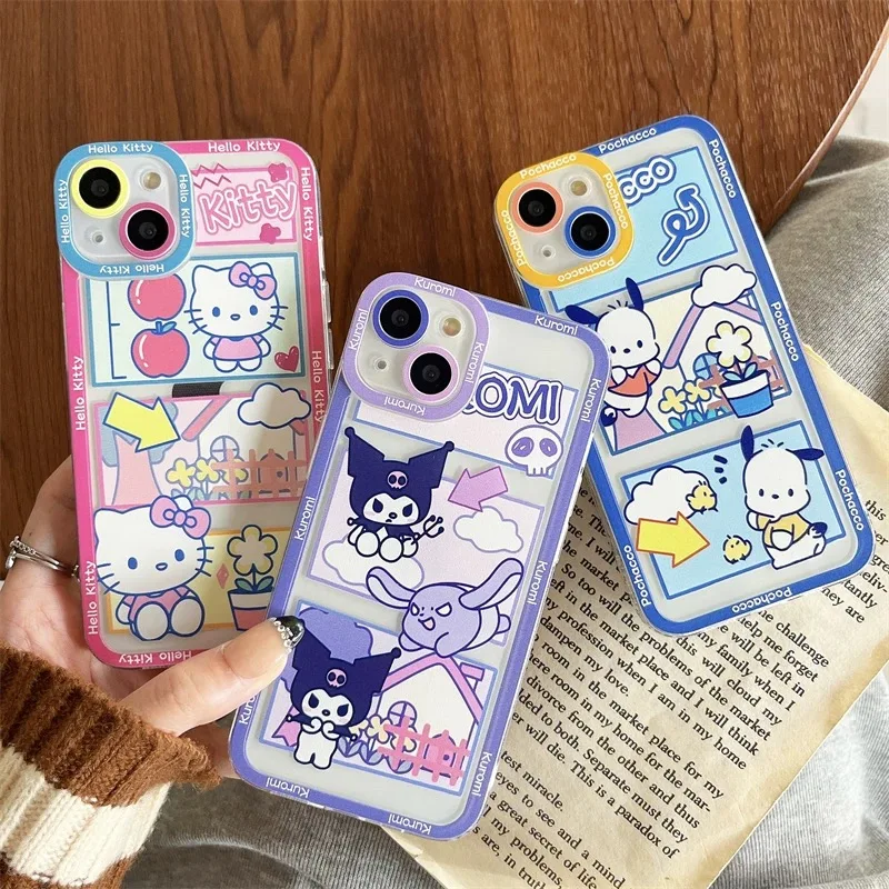 Sanrios Hellokitty Kuromi Phone Case For OPPO Realme C67 C65 C63 C55 C53 C35 C30 C11 12 10 9 8 7 6 5 3 Pro Plus 4G 5G Cover