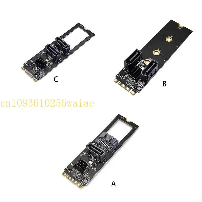 652f 2port for M.2 Riser Card NVME إلى SATA3.0 بطاقة تمدد JMB582 6GB/S ADA