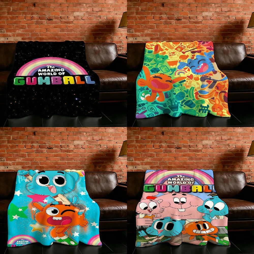 A-Amazing W-World-ES of G-Gumball-ES Blanket Flannel Warm Soft Throw Blanket For Room Sofa Childish Birthday Gifts