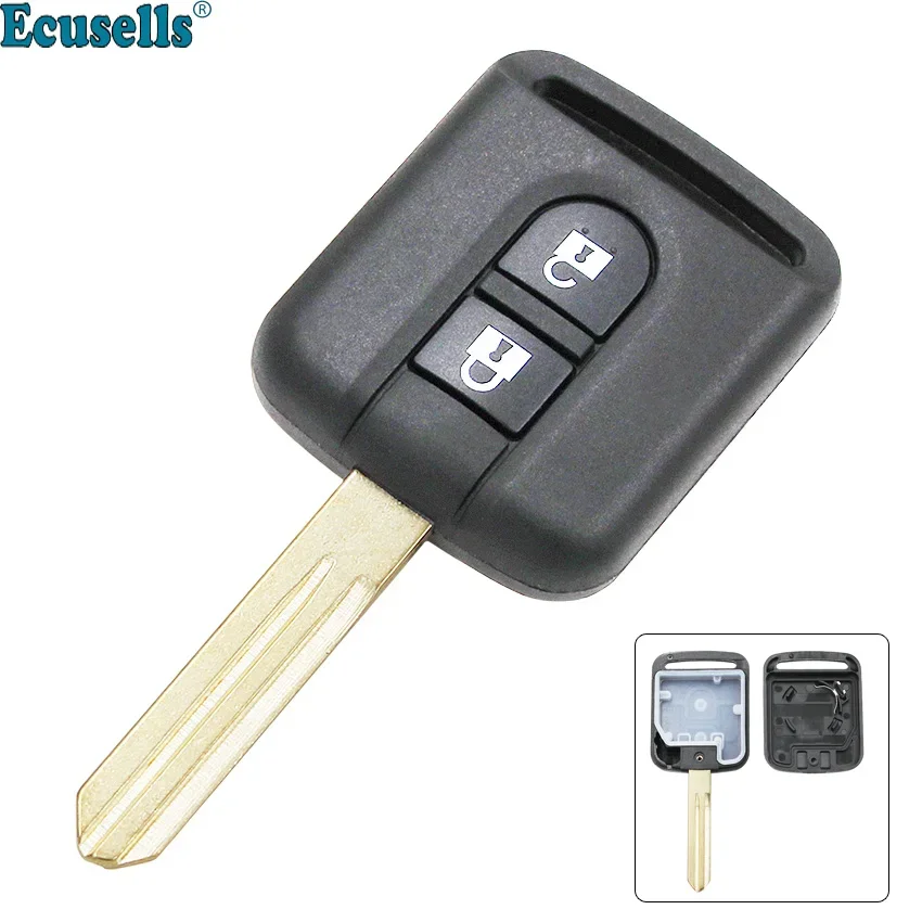 Replacement Shell 2 Button Remote Key Case Blank Fob for NISSAN Micra Note NV200 Qashqai Almera Primera 350Z Murano X-Trail