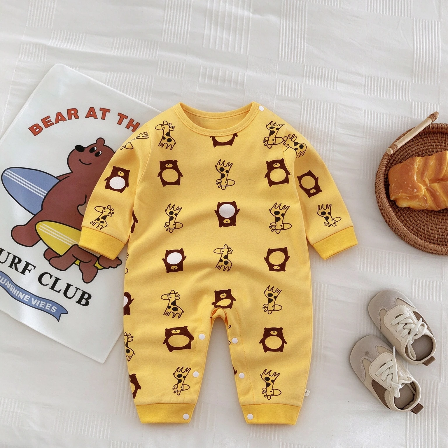 0-2 Age Toddler Costume Cotton Cartoon Fashion Baby Clothes Rompers Baby Girls And Boys Long Sleeve Jumpsuits Pajamas Newborn