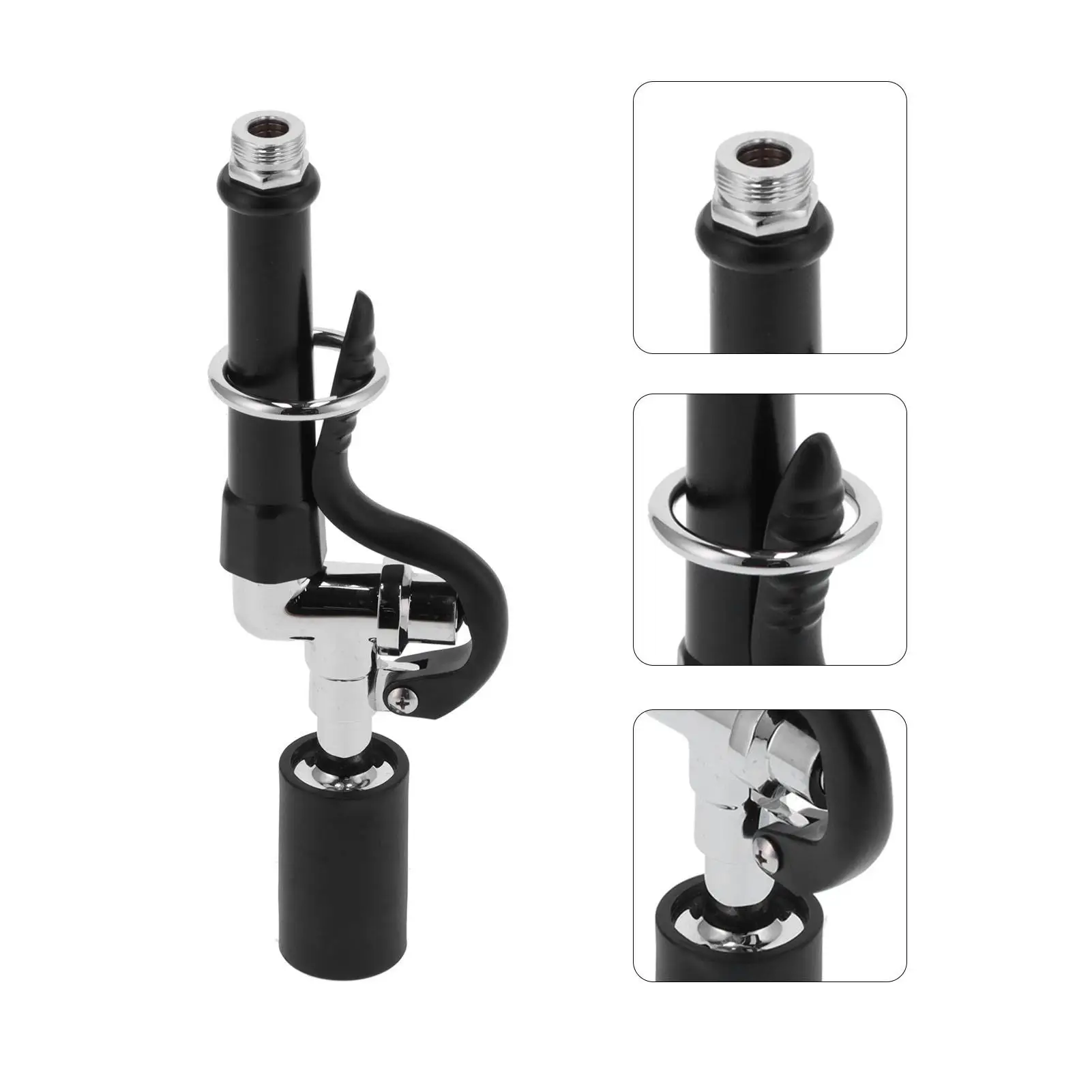 Commercial High Pressure Faucet Spray Valve Head Kit - Black Kitchen Rinse Sprayer for Restaurants