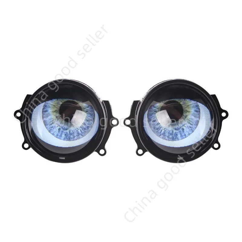 Dynamic Devil Eye 3 Inches, Glasses Light Writing Wheel Eye LED Decorative Light Lens Fisheye Headlight Modification