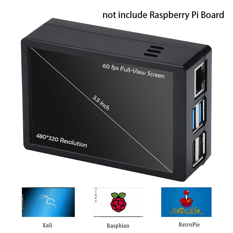 Imagem -02 - Polegadas Lcd Touch Screen para Raspberry pi 480x320 125mhz Spi com Ventilador de Refrigeração para Raspberry pi 3b e 3b Mais 3.5