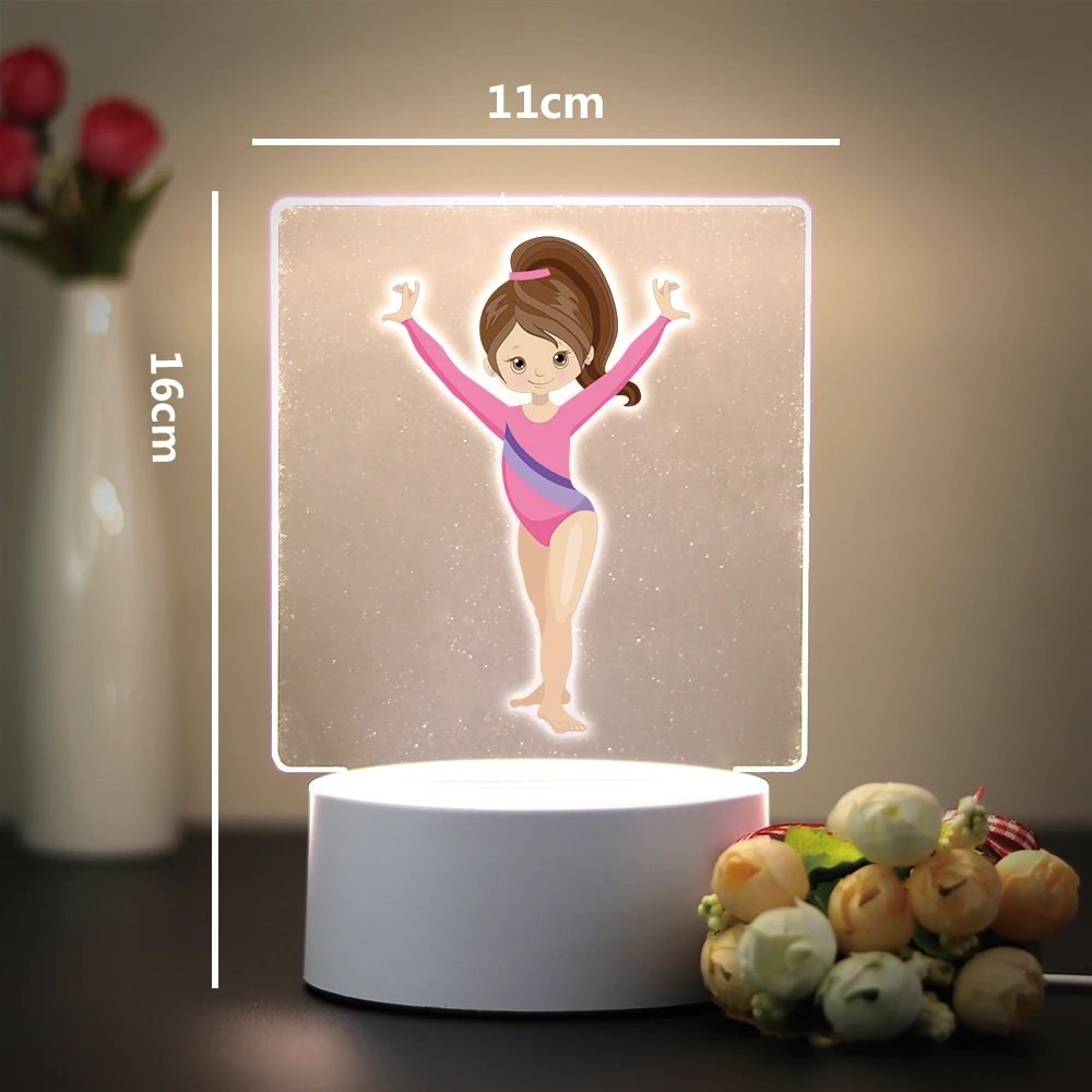 Gymnastics girl Kids Night Light For Bedroom Decor Birthday Gift Night Light 3D Illusion Lamp