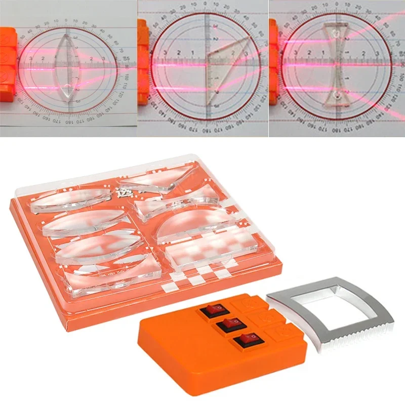 Geometric Optics Experiment Set Optical Lens Kit Convex Concave Lens Light Refract Reflect Physics Teaching Kid Science Gift