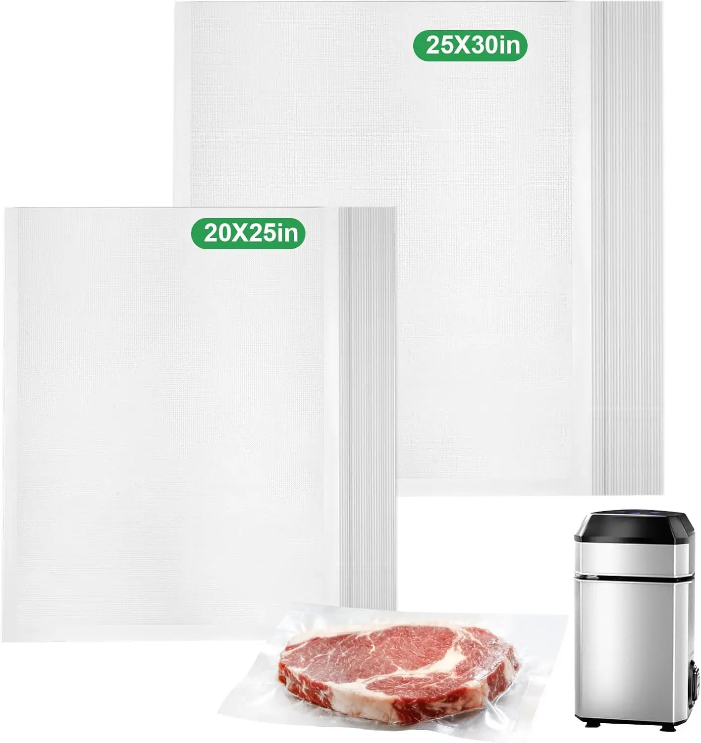 

80 Pcs Thickened Food-Grade Vacuum Sealer Bags, Pre-Cut for Freezer Storage, Meal Prep & Sous Vide Cooking, 2 Sizes
