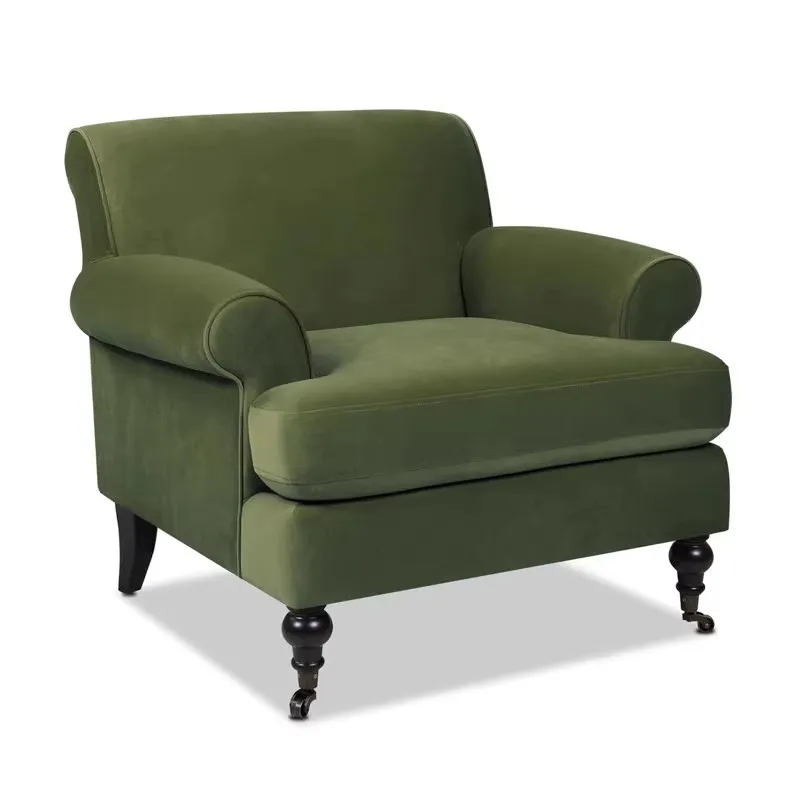 

！@Retro Classic Traditional Silhouette Solid Wood Velvet Chair Set Soft Bag Sofa Bed Hotels