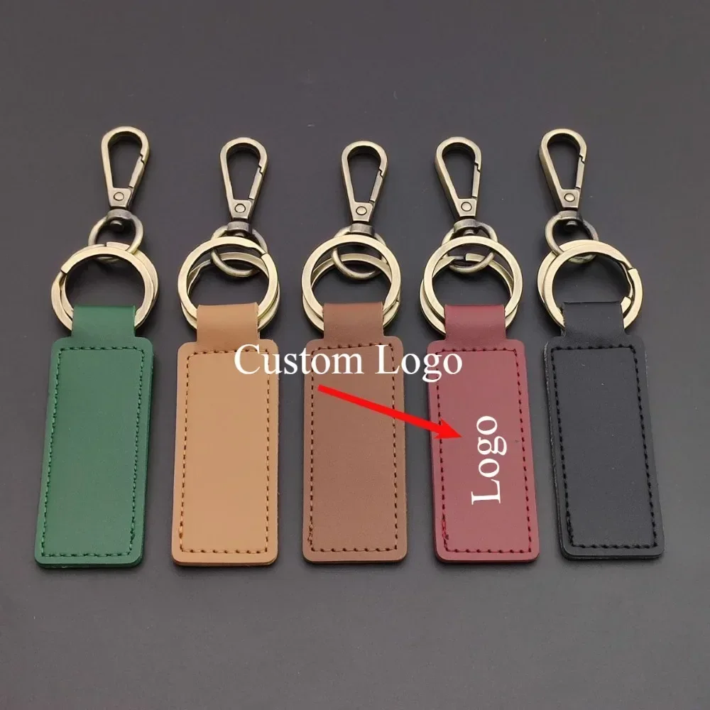 Creative And Simple Trendy DIY Mobile Phone Number Name Keychain Custom Key Chain Ring Keyring Matte Finish Leather Souvenir