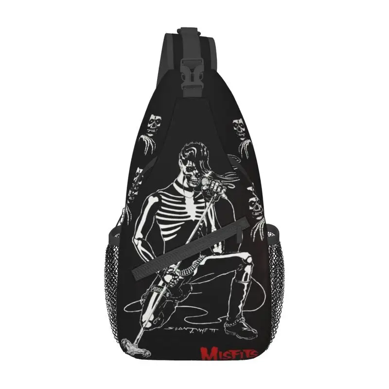 The Punk Rock Misfits Sling Chest Crossbody Bag Men Fashion Heavy Metal Music Shoulder Backpack for Hiking