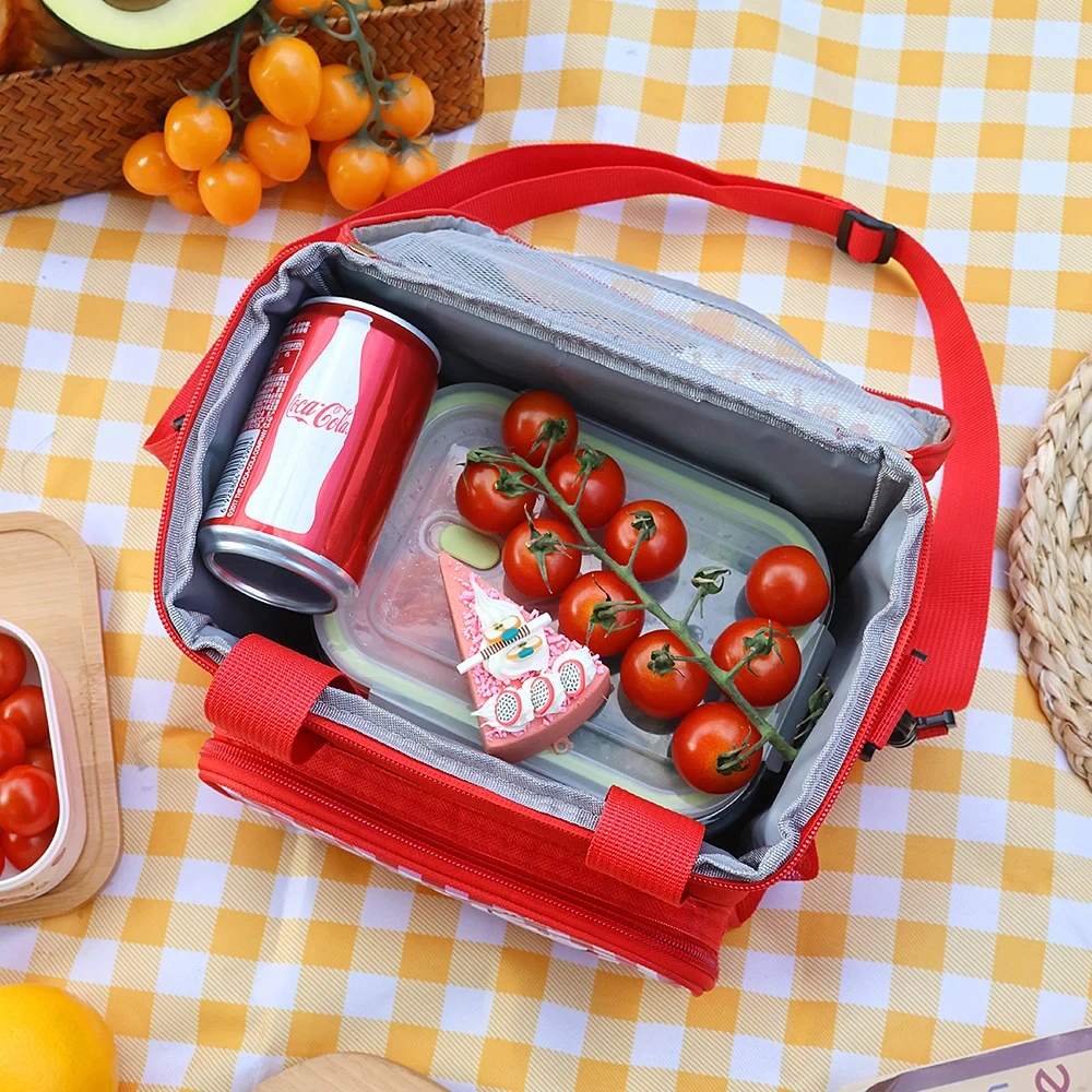 Borsa per il pranzo con isolamento in cartone animato multicolore borsa termica addensata in foglio di alluminio borsa per il pranzo portatile con