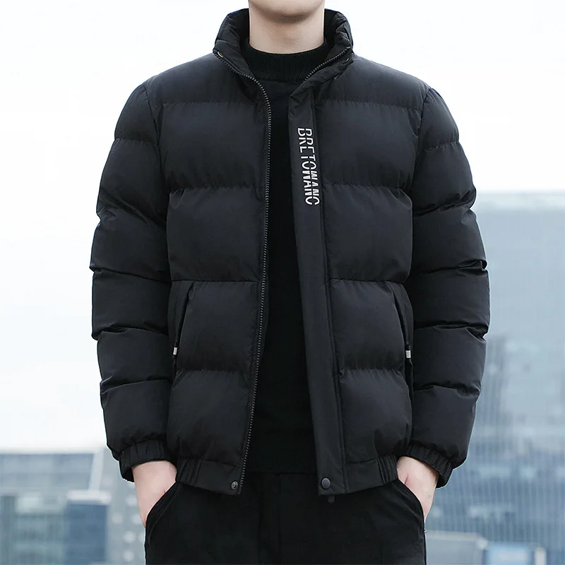 

Winter Men's Padded Jacket Fashion Standing Collar Casual Handsome Cold Proof Wadded Jacket Loose Versatile Thick Warm Coat