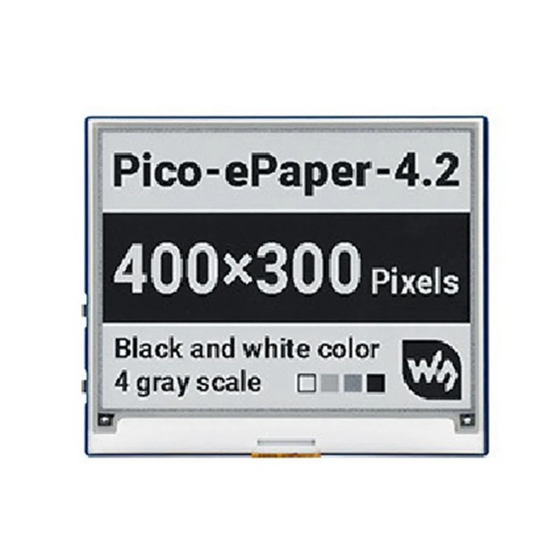 Waveshare 4.2 Inch E-Paper Display E-Ink Display Screen SPI Interface Black-White 400X300 For Raspberry Pi Pico Series