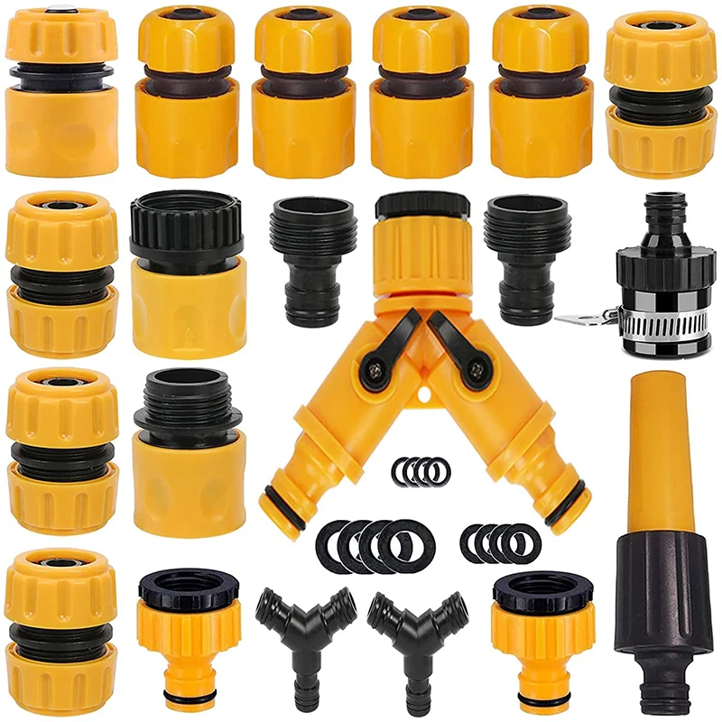 

22/31 Pcs Garden Hose Connector Set Connector End 3 Tap Extender Hose Quick Connectors Repair Joint Pipe Irrigation Accessories