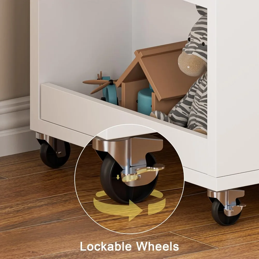 3 أدراج مع 4 صناديق دوارة مفتوحة بعجلات #6