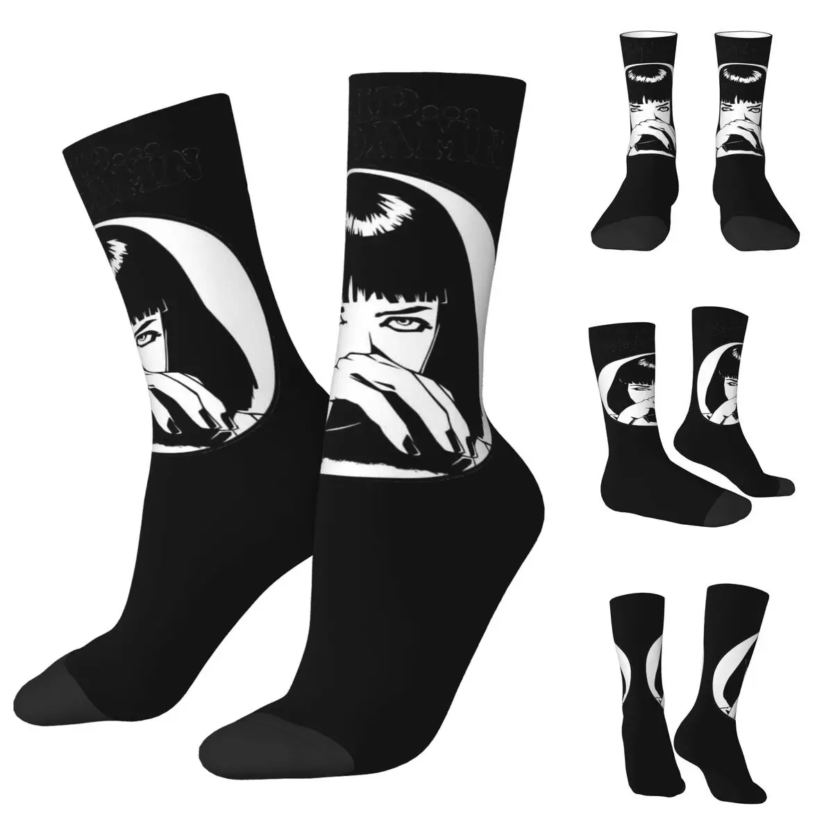 Crazy Design Pulp Fiction Basketball 5 Men Women Socks,Leisure Beautiful printing Suitable for all seasons Dressing Gifts