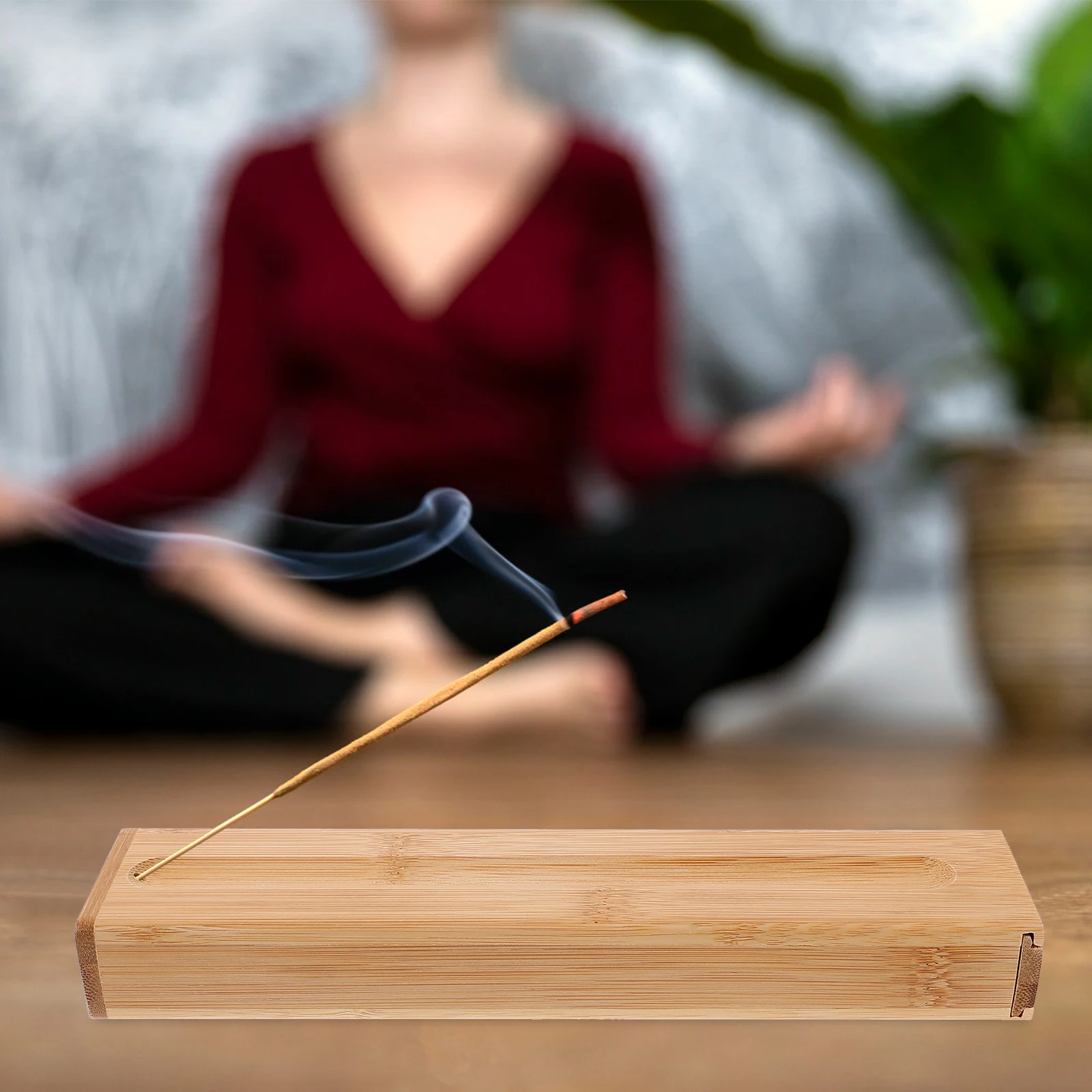 

Stick Box Bamboo Incense Burner Holder For Sticks Desktop Aroma Furnace Storage Container Japanese Incense Holder