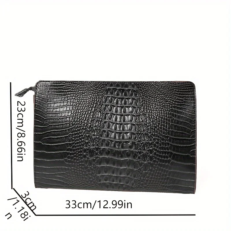 Brand Designer Business Bag iPad Handbags PU Leather Envelope Bag Male Wallet Luxury Crocodile Pattern Men/Women Clutch Bags